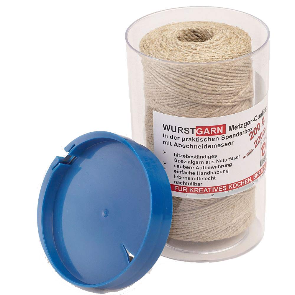 Rotix Natural Sausage String / Kitchen Yarn, 200 G, 220 M, Red/White In Dispenser Box With Cutter