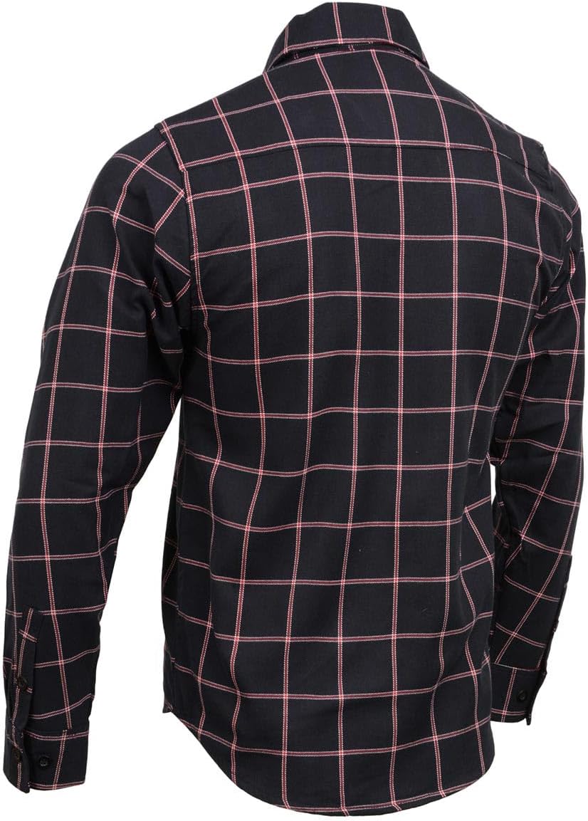 Milwaukee Leather MNG11651 Men's Black and Red Long Sleeve Cotton Flannel Shirt - Large - Image 3