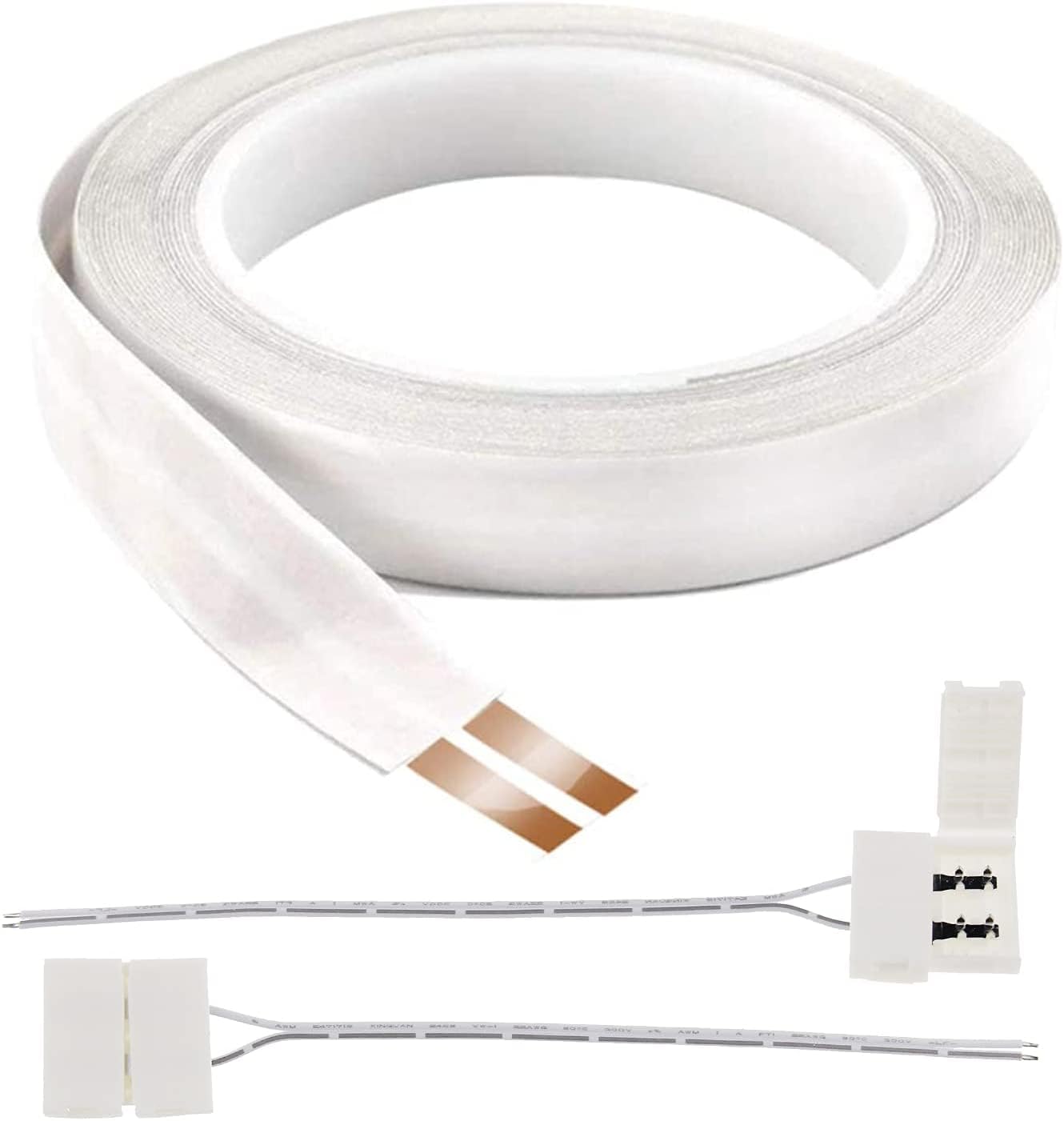 FRANKEVER 25ft 24-Gauge Hidden Super Flat Audio Cable with 2 Converters,Suitable for Audio Wire, LED Lighting Connection and Other Low Voltage Appliance Connection