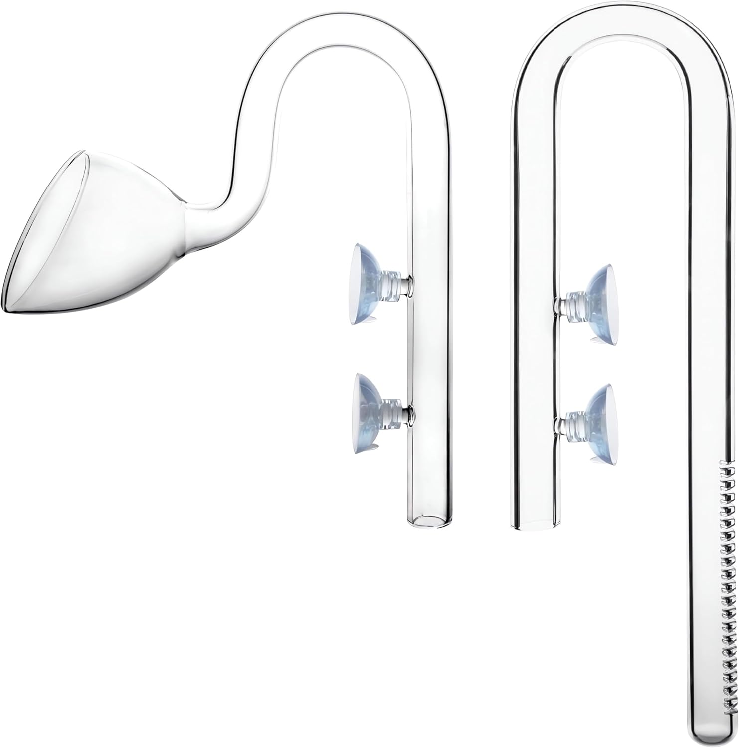 Glass Lily Pipe Inflow Outflow Set 20mm for 3/4" ID (19/25mm) Tubing