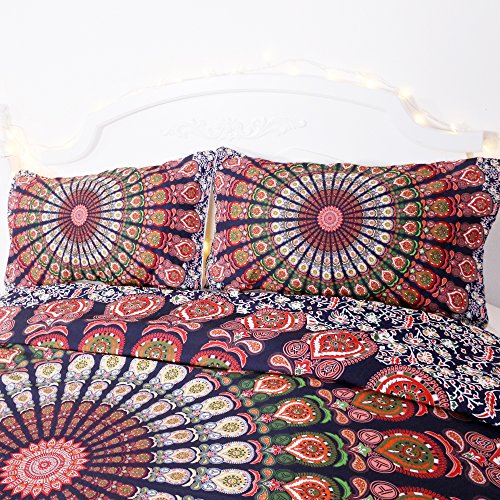 Newrara Home Textile,Boho Bedding Set,Bohemia Exotic Bedding Set,3Pcs Bedding Set,Queen #TOP2