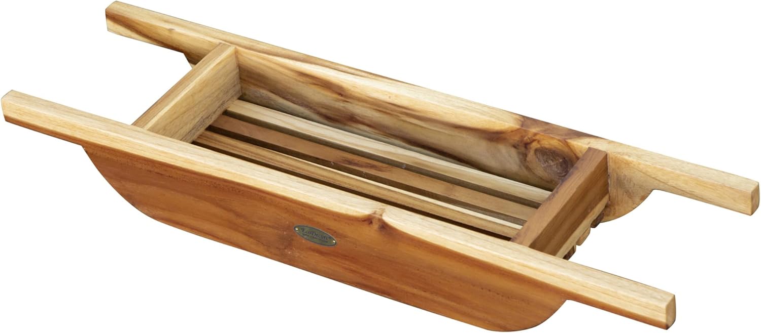 EcoDecors, 29 inch, Bath Tray for Tub, Bath Tub Tray Wood, Bathtub Table, Caddy for Bathtub in Natural Teak
