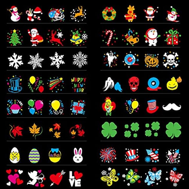 Christmas Lights Projector,Waterproof IP65 Indoor Motion Remote Control 10W LED Projector, 16 Slides Holiday Light Party Outdoor Garden House Apartment Kids Room Night Light