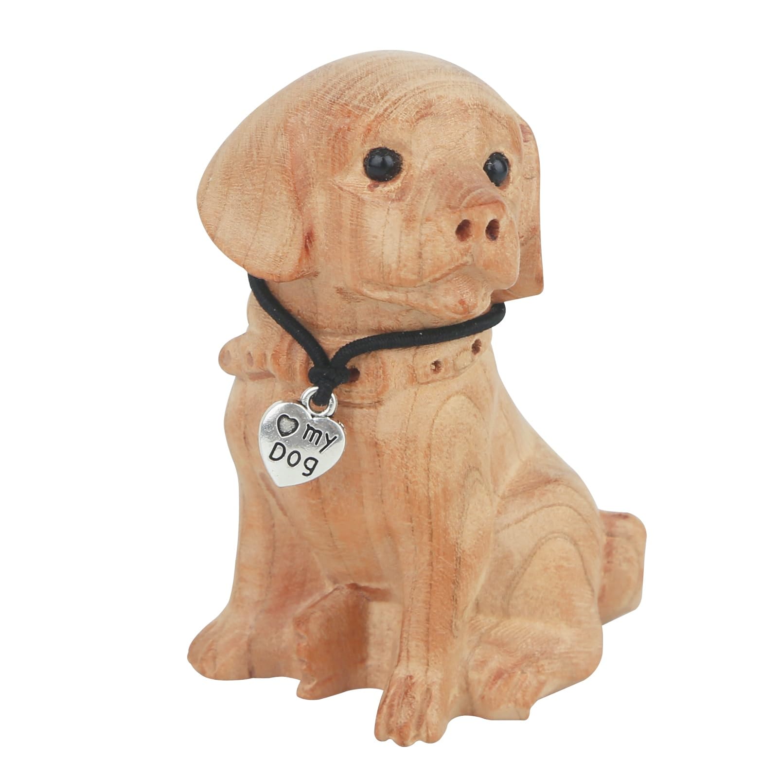 Wooden Labrador Figurines, Handmade Labrador Statue Craft, 2.9" Carved Dog Figurine Home Decor, Collectible Dog Figure Ornament, Pet Dog Memorabilia (Labrador Figurine)