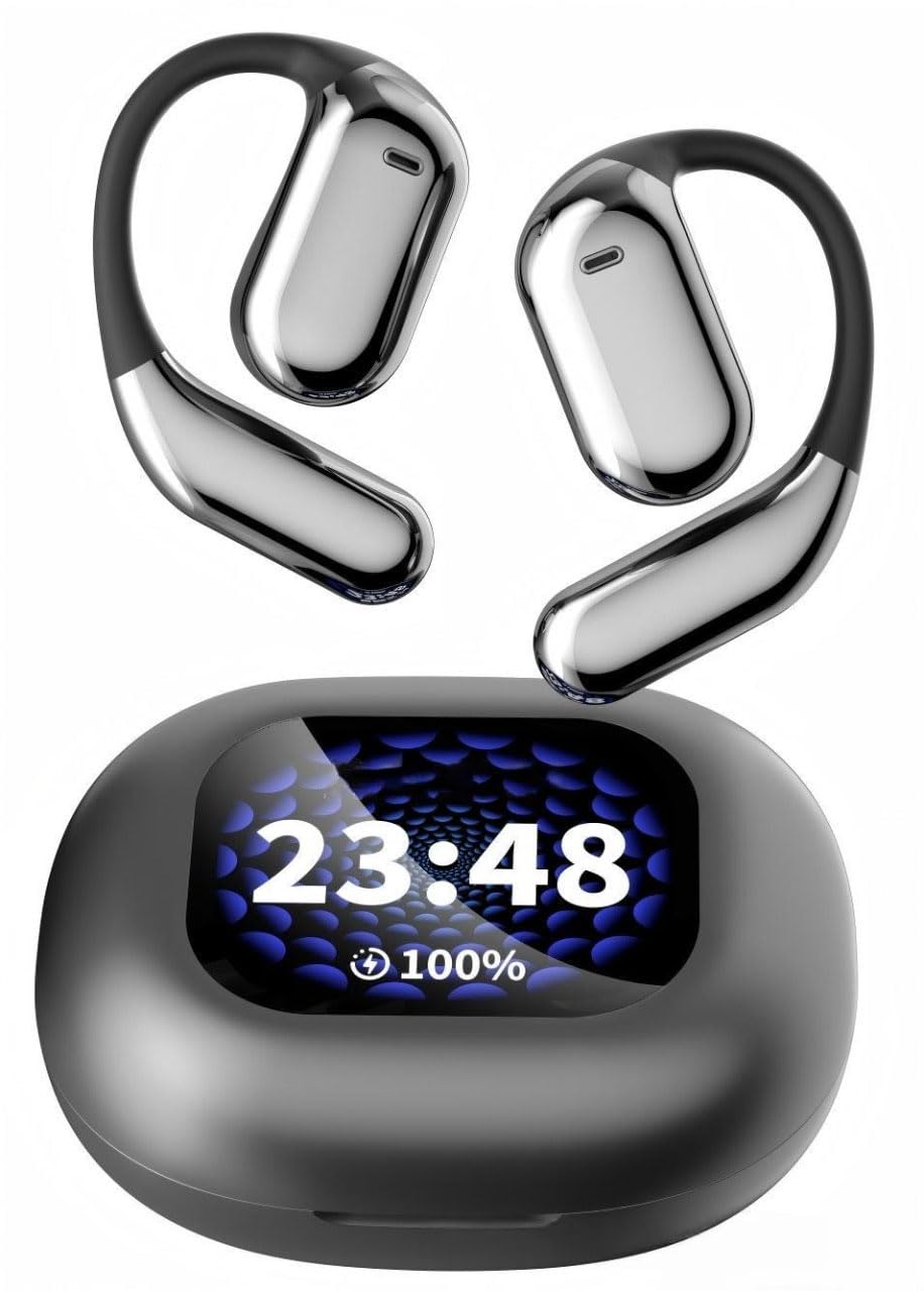 High Precision Wireless AI Translation Earbuds - Real-Time 144 Language Translator with LCD Touchscreen, Ideal for Travel, Business & Office Use, Compatible with Android/iPhone (Black)