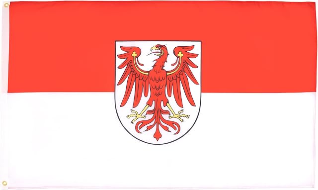 AZ FLAG Flagge Brandenburg 90x60 cm Fahne Brandenburg Polyester 100D 2 Ösen | Für innen und außen dekorative Flagge doppelte Nähte und verstärkte Kanten mit Metallösen 100D Polyester