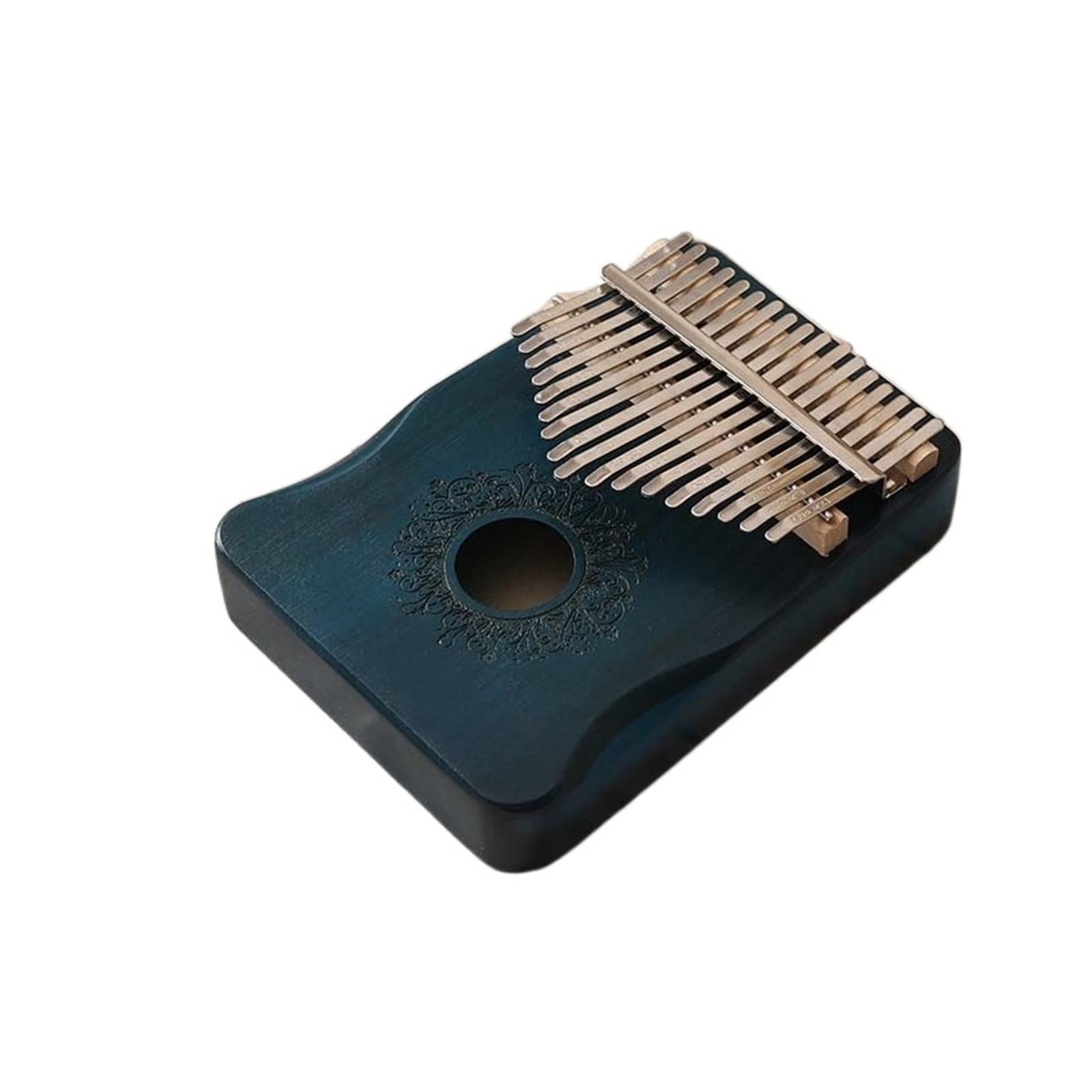 Kalimba 17 Tasten Daumenklavier Mahagoni Korpus Musikinstrumente Kalimba (Color : Blue)