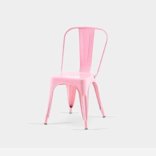 Miniatura 3 de AC Pacific Sillas de comedor de metal industrial de 18 pulgadas de altura, asiento apilable de cocina o bar, diseño moderno y duradero, muebles de