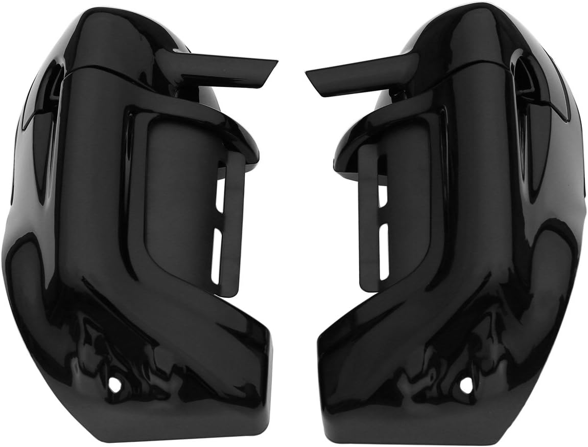 Lower Vented Leg Fairings w/Speaker Box Pods Fit for Harley Davidson touring FLT FLHT FLHTCU FLHRC Road King Street Glide Electra Glide Ultra-Classic 1983-2013 Vivid Black
