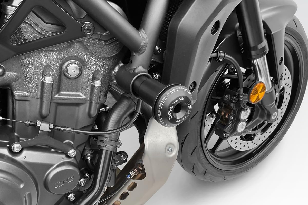 MT07 2025 - Kit Sturzpads ‘Warrior’ (R-01031) - Aluminium Sturzschutz Rahmen Crash Sliders - inkl. Hardware-Bolzen - Motorradzubehör De Pretto Moto (DPM Race) - 100% Made in Italy