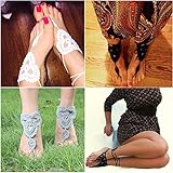 crochet barefoot sandals/Nude shoes/Foot jewelry/Bridesmaid accessory/Yoga shoes/ Beach accessory/Beach wedding/Belly dance/Anklet/Summer shoes, One Size Fits All (White)
