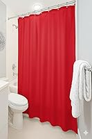 Vista 1 de Dependable Industries inc. Essentials Forro magnetizado de cortina de ducha para baño con ojales de metal, impermeable (rojo)