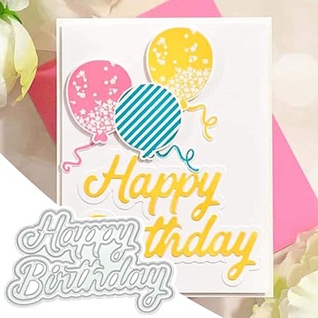 Amazon カッティングダイ お誕生日おめでとう 祝福 手作り 描画テンプレート ナーリング Diy クラフト アルバム カード 絵図 手帳用 紙飾り用 カード作り道具 ペーパーカット シルバークリスマス 用 Silver スクラップブッキング用品 通販