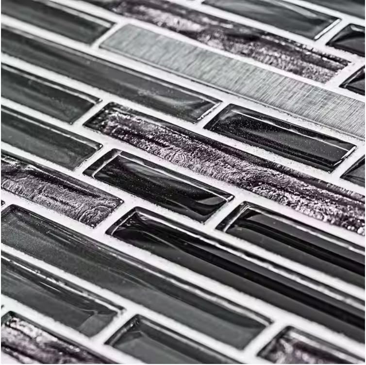 Jeffrey Court Materialized Gray Mixed Glass Tile (10 Pcs/Box, 1 Sq. ft./Each)