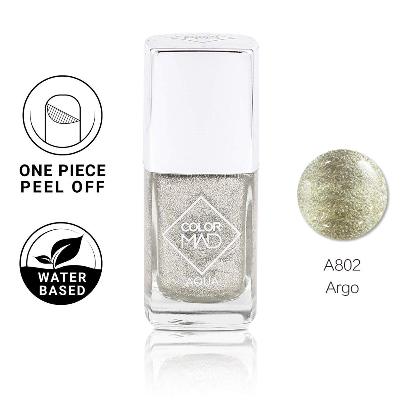 COLORMAD Peelable Nail Polish, Silvers Argo NonToxic