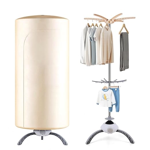 Portable Clothes Dryer, 900W Fast Drying & Large Load Capacity for Laundry and Shoes - Compact Mini Dryer Machine for Travel, Apartments, RV, Dorm Beige