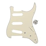 FLEOR 11 Holes ST Style Pickguard SSS Guitar Pickguard Pick Guard Scratchplate with Screws Set,3Ply Cream