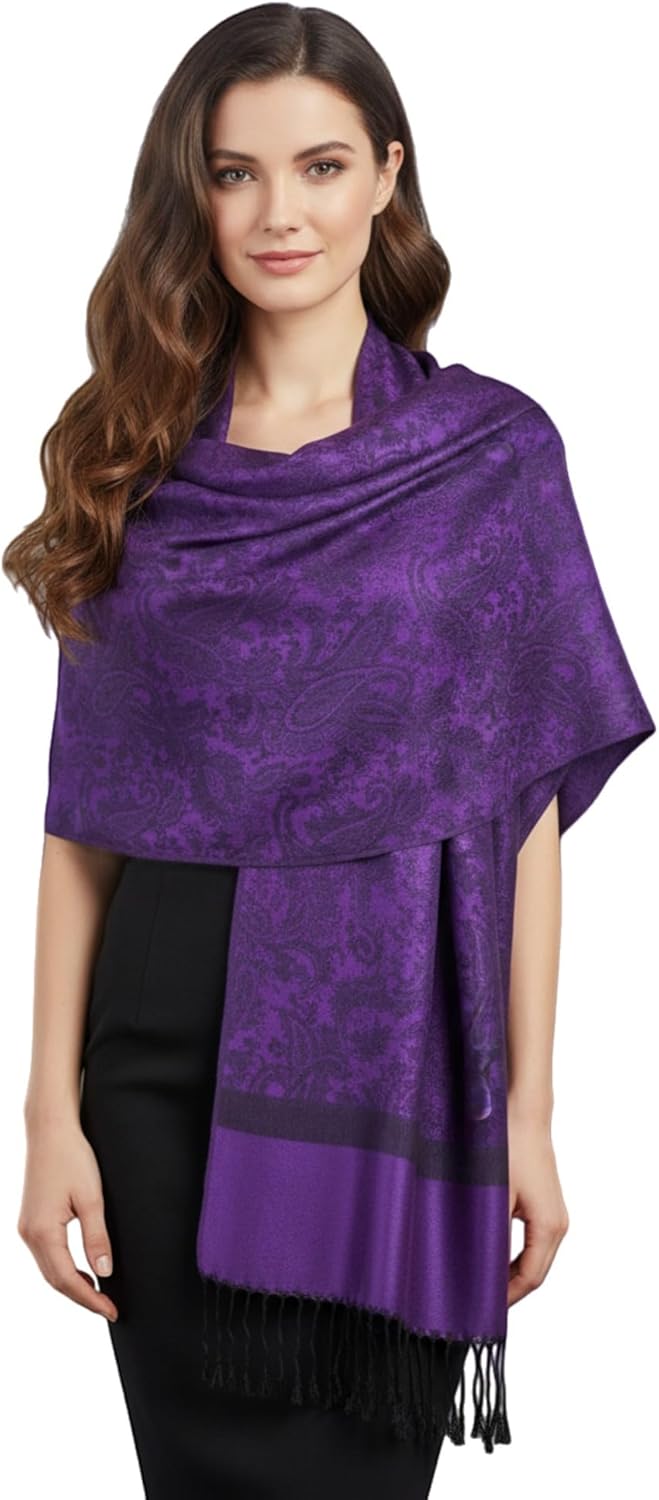 PASKMLNA Paisley Jacquard Pashmina Shawl Wrap Scarf Stole