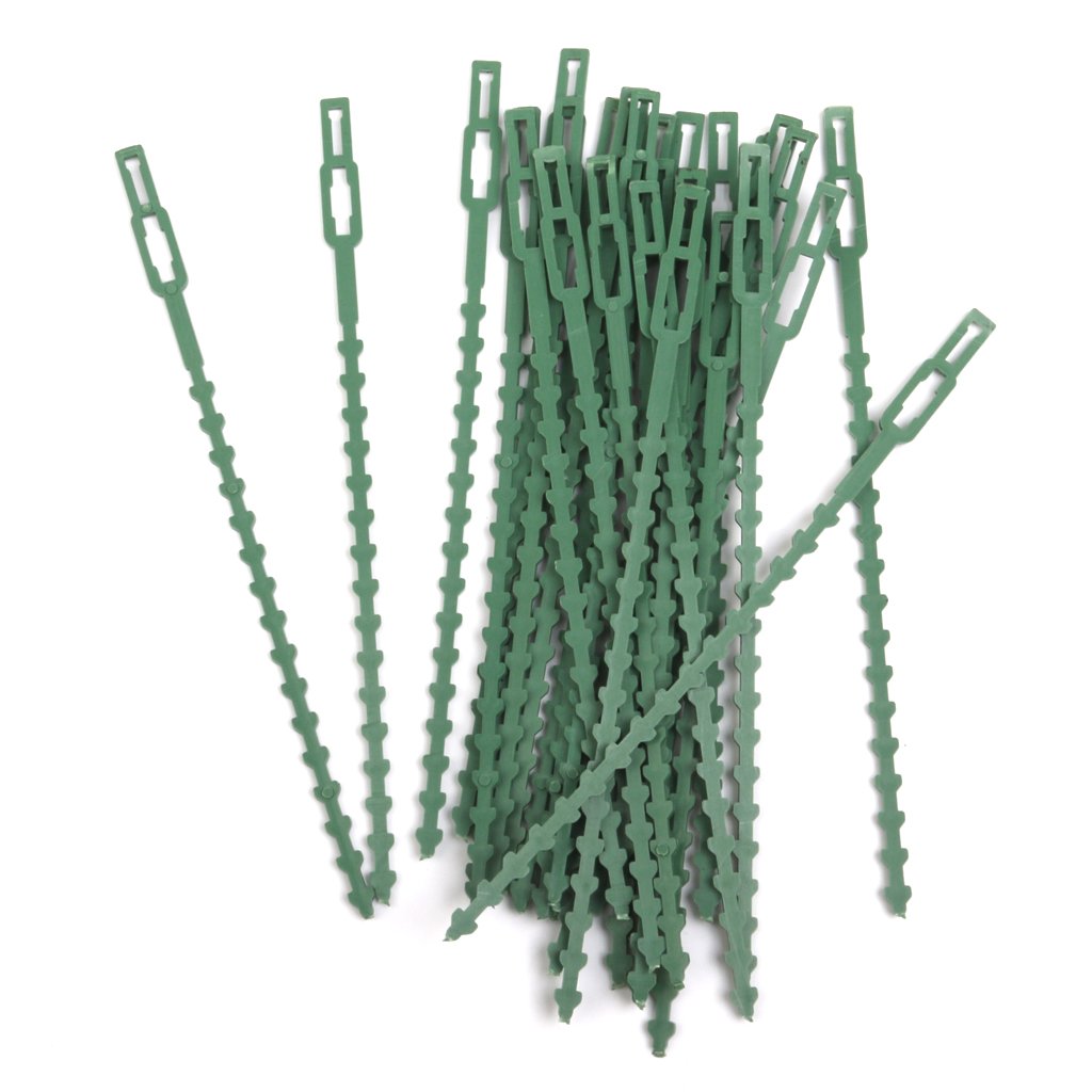 Generic 30Pcs 16. 5Cm Plastic Cable Ties Gardening Clips Plant Ties Green