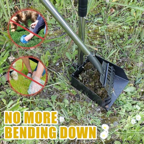 3 Pcs Pooper Scooper Metal Tray Rake and Spade Set with Long Handle Sturdy Dog Pooper Scooper Multifunctional Poop Scoop for Pet Waste Removal on Grass Dirt and Gravel  Cucciolini Doodles 3 pcs pooper scooper metal tray rake and spade set with long handle sturdy dog pooper scooper multifunctional poop scoop for pet waste removal on grass dirt and gravel   cucciolini doodles