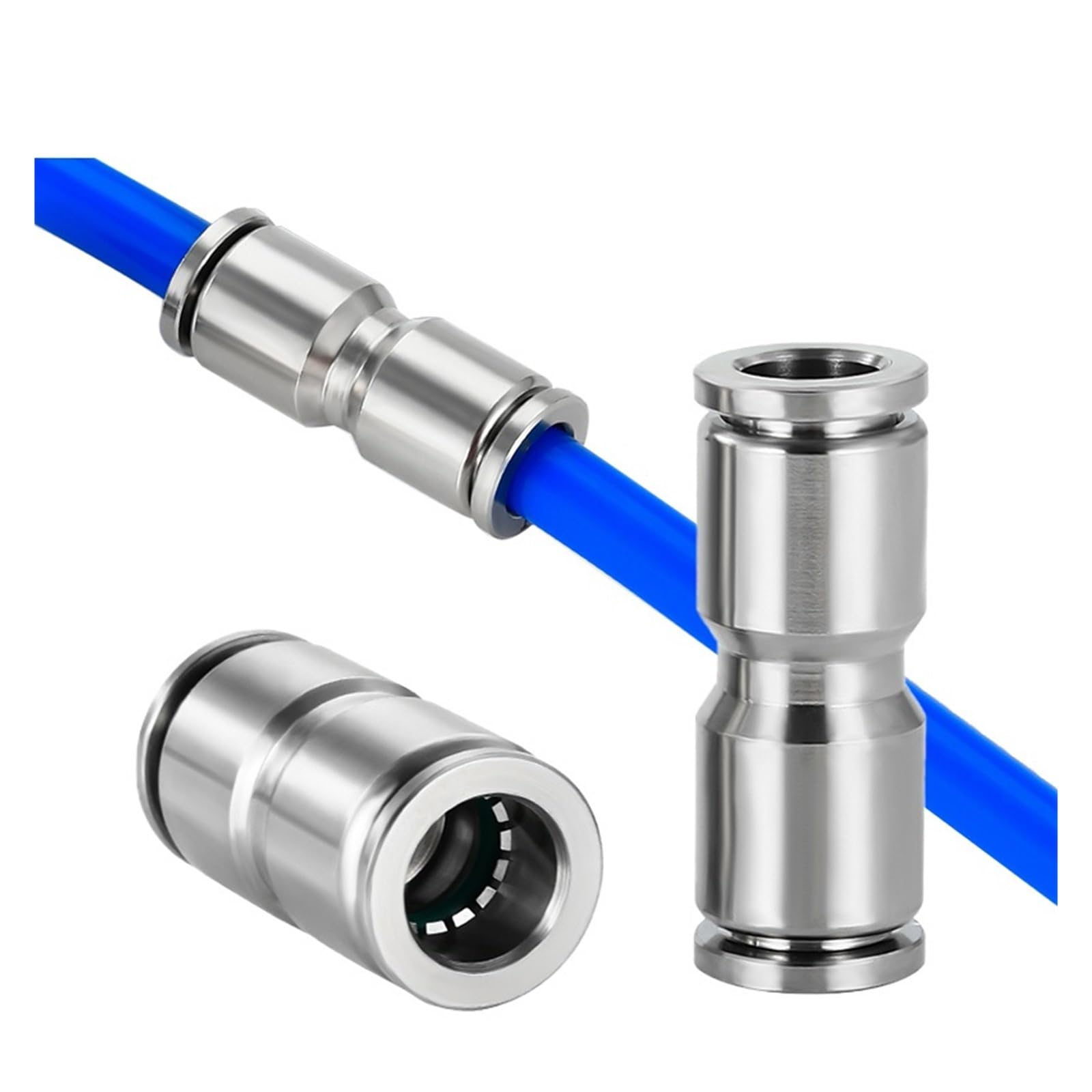 connettore rapido pneumatico diretto, Raccordo for tubo dell'aria in acciaio inossidabile 304 2 pezzi PG PU4 PU6 PU8 PU10 Raccordo in metallo for trachea(Pu16)