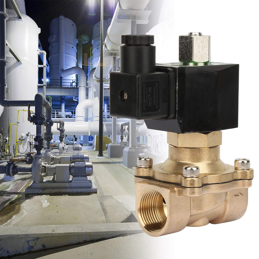 Válvula Solenoide Eléctrica DN20 G3/4 Válvula Electromagnética Resistente A Altas Temperaturas De Latón Para Aire Agua Gas (CC 24 V)