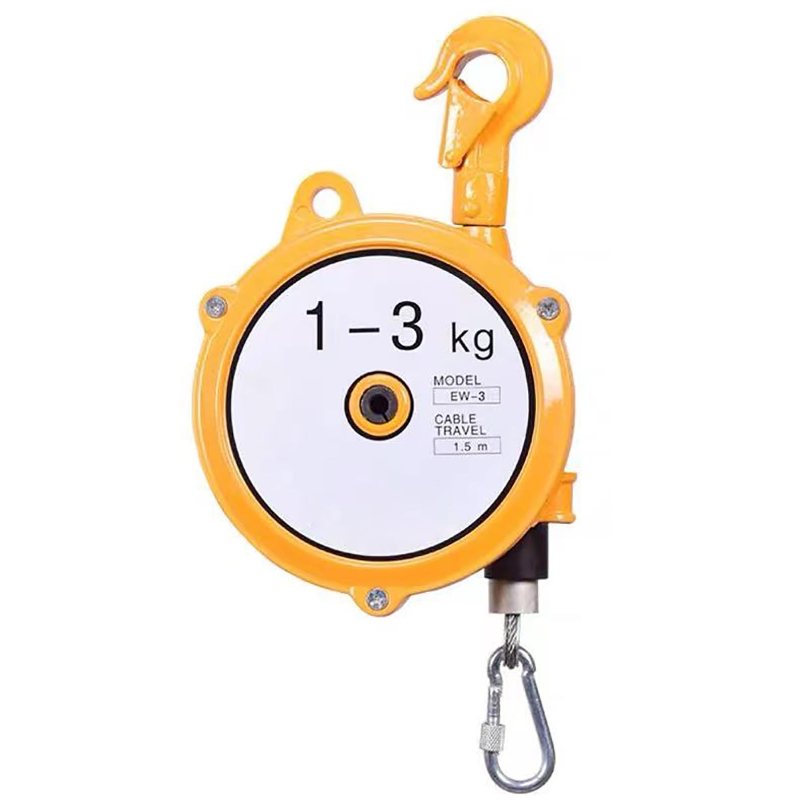 WEKONUMEX Retractable Spring Balancer, Spring Balancer 1.5m Retractable Hanging Holder 1-80kg Heavy Duty Steel For Workshop(1-3kg)