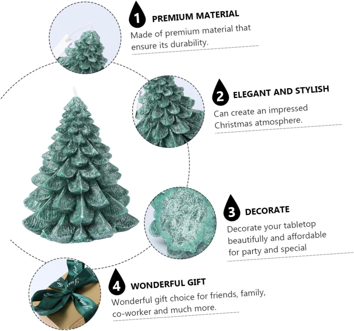 Christmas Tree Wax Candle with Xmas Scent for Restaurant Wedding Banquet