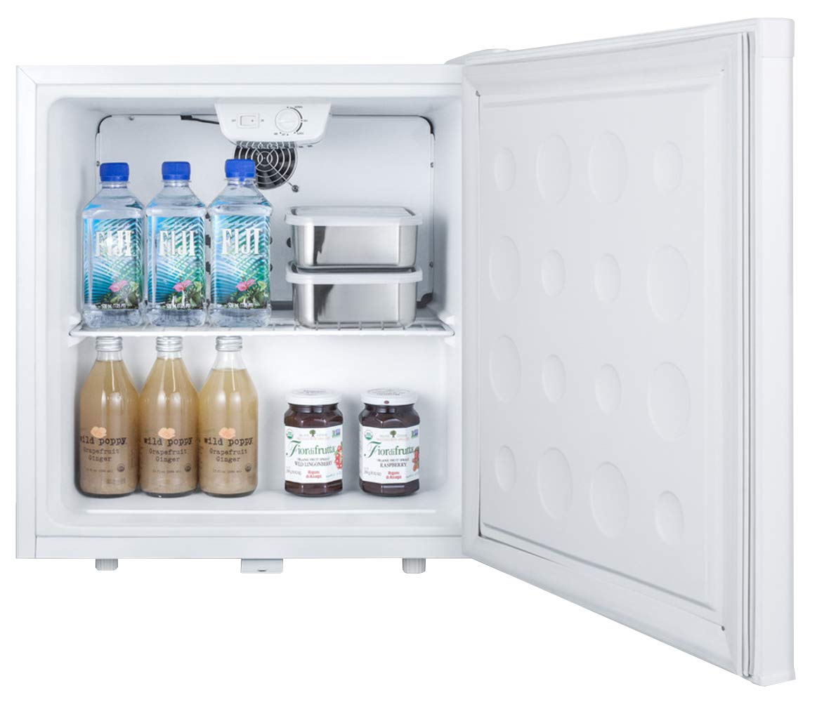 Summit Appliance Ffar23l Accucold 19" Wide Compact All-Refrigerator; Automatic Defrost; Factory-Installed Lock; Internal Fan Cooling; 1.7 Cu.Ft Capacity; LED Lighting; Adjustable Thermostat; White on Fridge.com - View 4