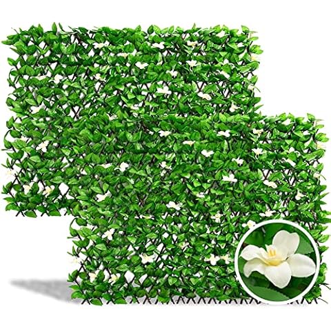 DOEWORKS Expandable Fence Privacy Screen for Balcony Patio Outdoor, Faux Ivy Fencing Panel for Backdrop Garden Backyard Home Decorations - 2PACK Cover