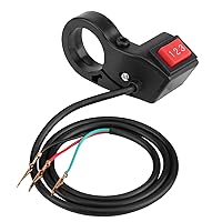 Vista 9 de Fydun Interruptor eléctrico de manillar de motocicleta de 0.866 in, 7/8 pulgadas, 3 velocidades, kit universal de scooter de bicicleta eléctrica