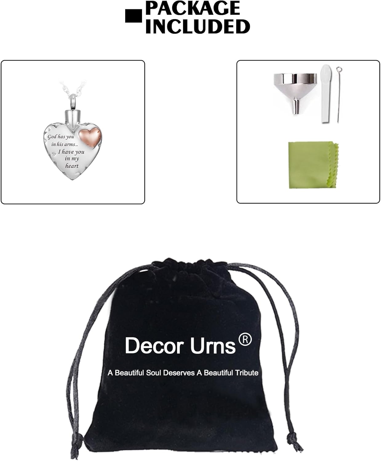 Heart Urn Necklace Ashes Cremation Jewelry for Women Men Keepsake Pendant Memorial Ash Locket Holder - Image 6