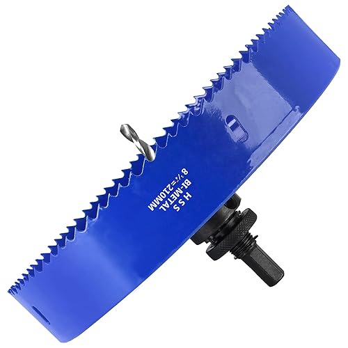 Vista 171 de Luomorgo - Sierra perforadora de 4 pulgadas/100 mm, acero de alta velocidad, profundidad de corte 1 1/4 pulgadas, adaptador de broca hexagonal