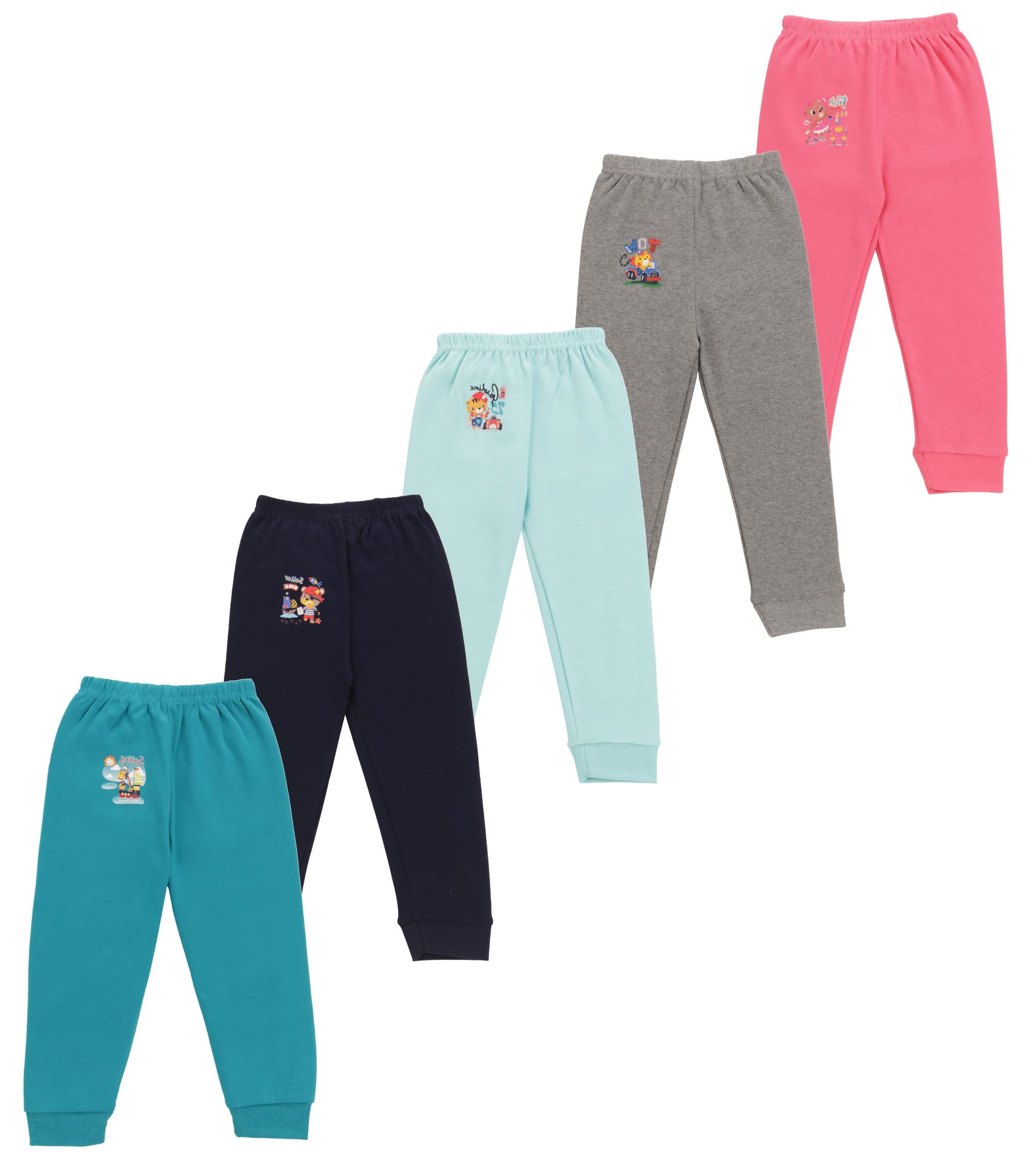 MEGNAMBaby Cotton Pajama Pants with All Over Print for Boys and Girls (Multicolor Designs)(Regular Fit)