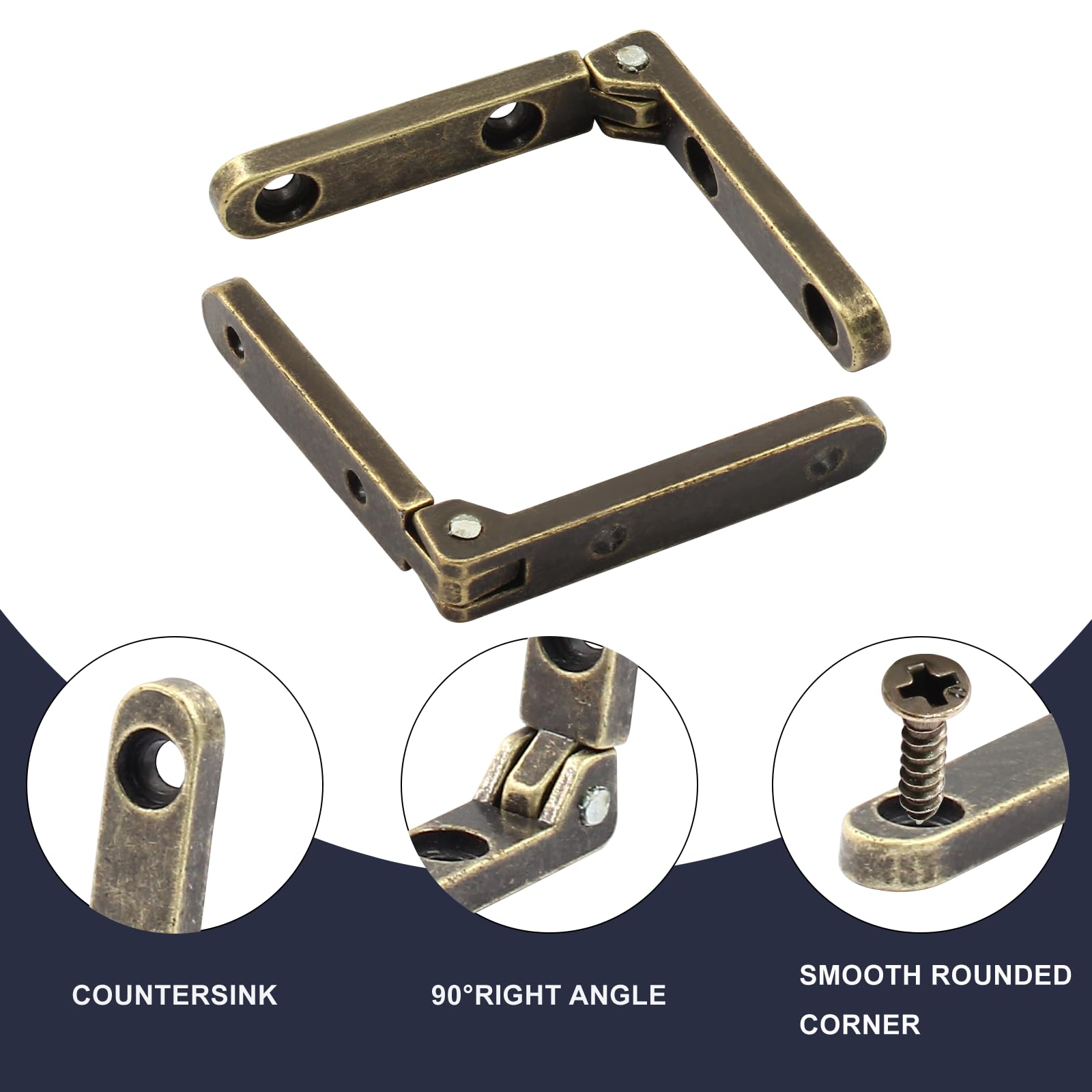 Kit 14 Dobradiças Aço Inox 2,5cm - Caixa Joias - Com Parafusos