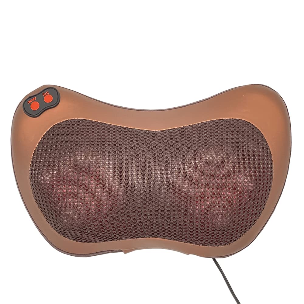 Almohada de Masaje - Diseño Ergonómico, 8 Cabezas Bidireccionales, 3 Velocidades Ajustables, Función de Calor Suave, Ideal para Hogar y Viajes, Incluye Adaptador para Coche y Pared