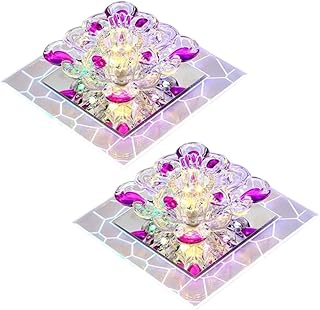 2 focos LED de Cristal de 5 W, Cuadrados, Regulables, para Techo, Porche, Dormitorio, Interior, iluminación del hogar, tamaño de Corte: 50-90 mm (luz Azul + luz de Color)