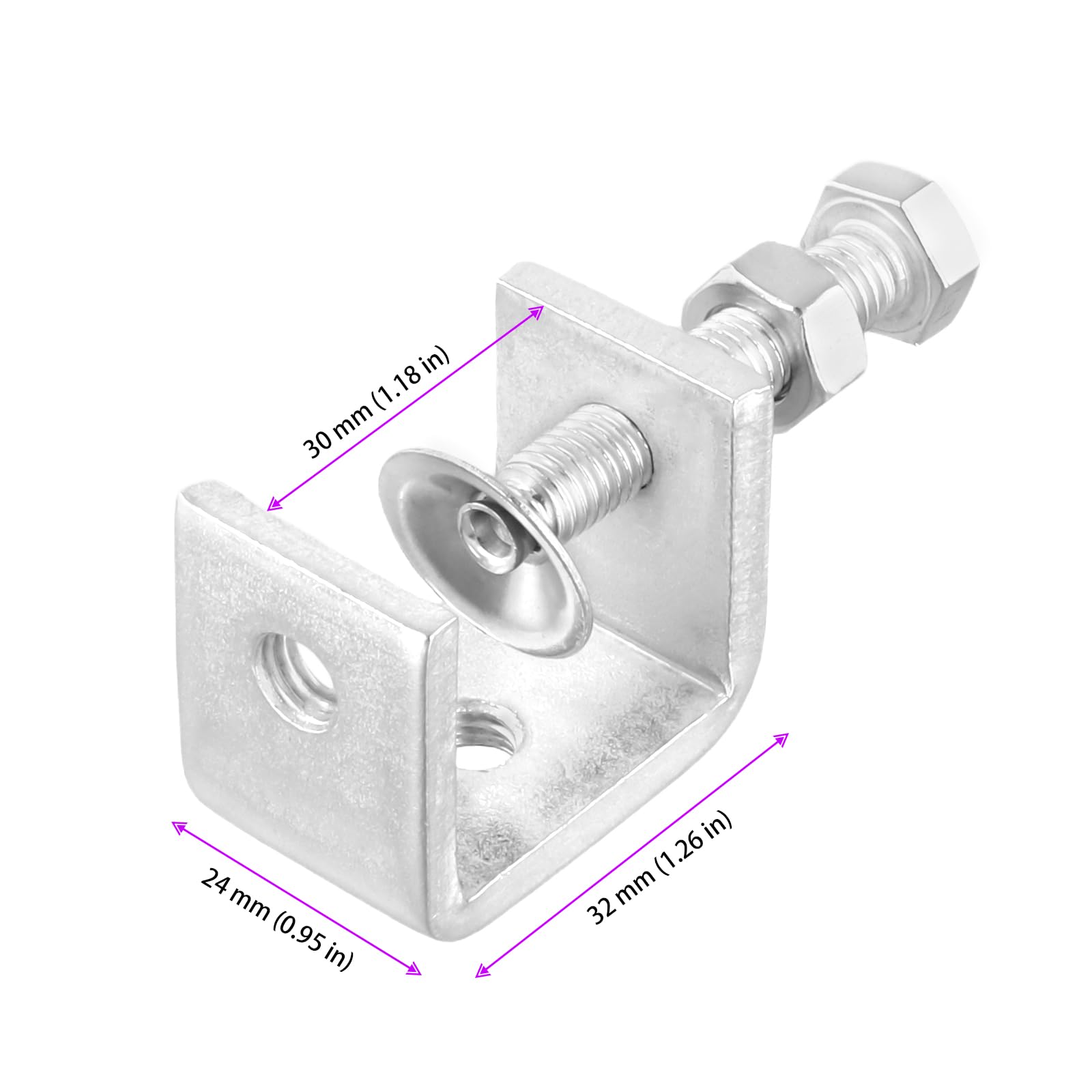 15 morsetti a C piccoli in acciaio inox da 30 mm, mini morsetto a C con apertura 304, morsetti a forma di tigre argentata per lavorazione del legno, saldatura