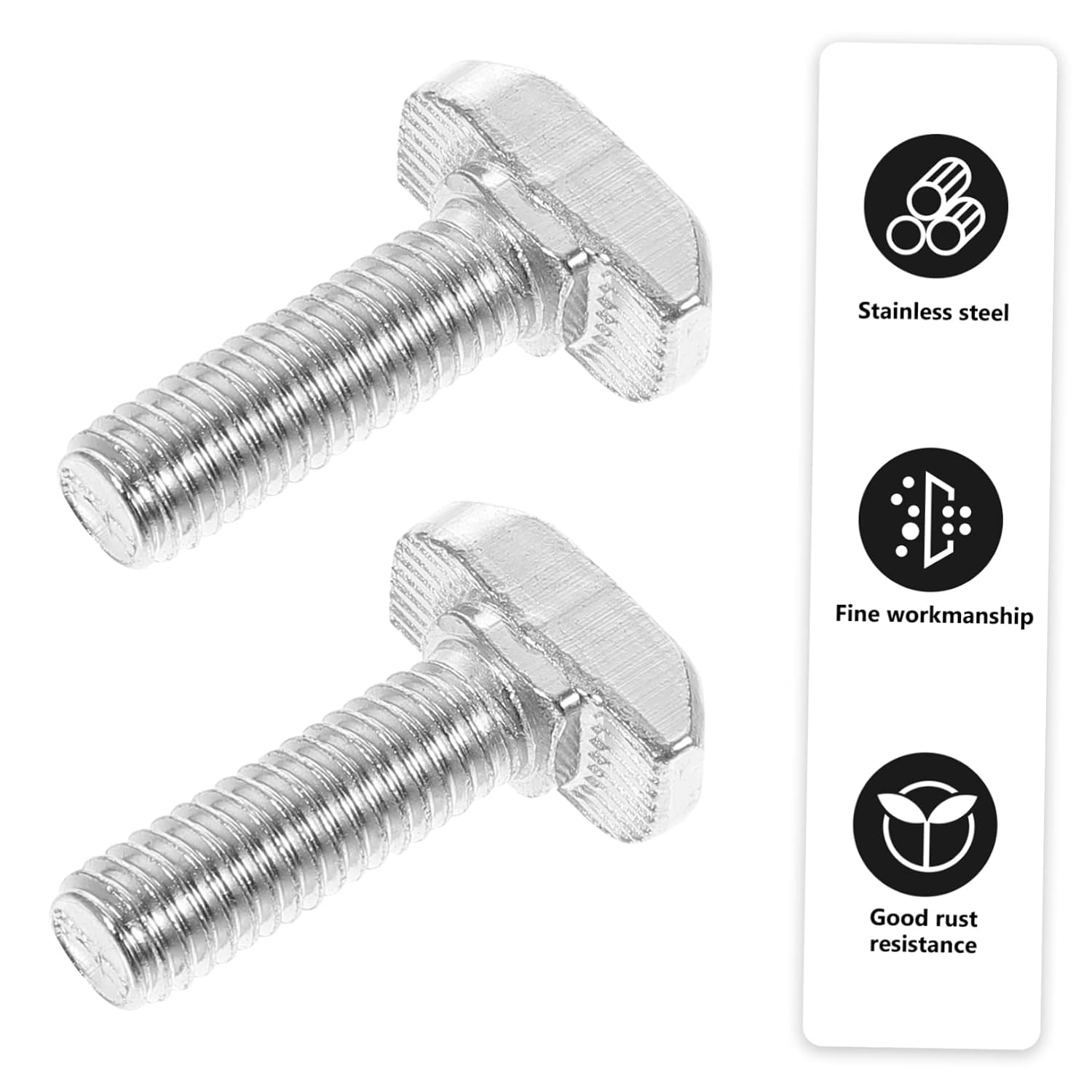 30pcs Stainless Steel T Slot Bolts M6x20 Hammer Head for T Track Accessories Sturdy Sliding Screws for Series Extrusion