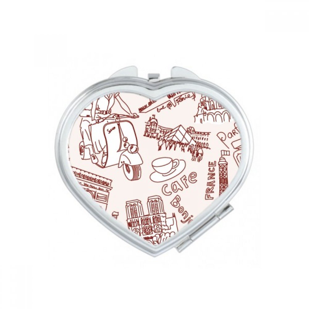 Miroir compact Tour Eiffel et Louvre pour retouches maquillage rapides en voyage