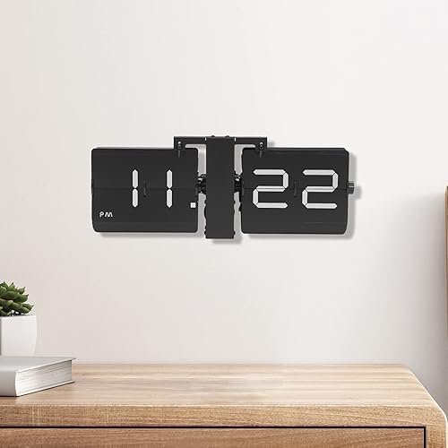 Miniatura 8 de Reloj de escritorio abatible, pantalla digital retro con pilas, reloj abatible de pared y mesa, reloj de metal grande para decoración del hogar y