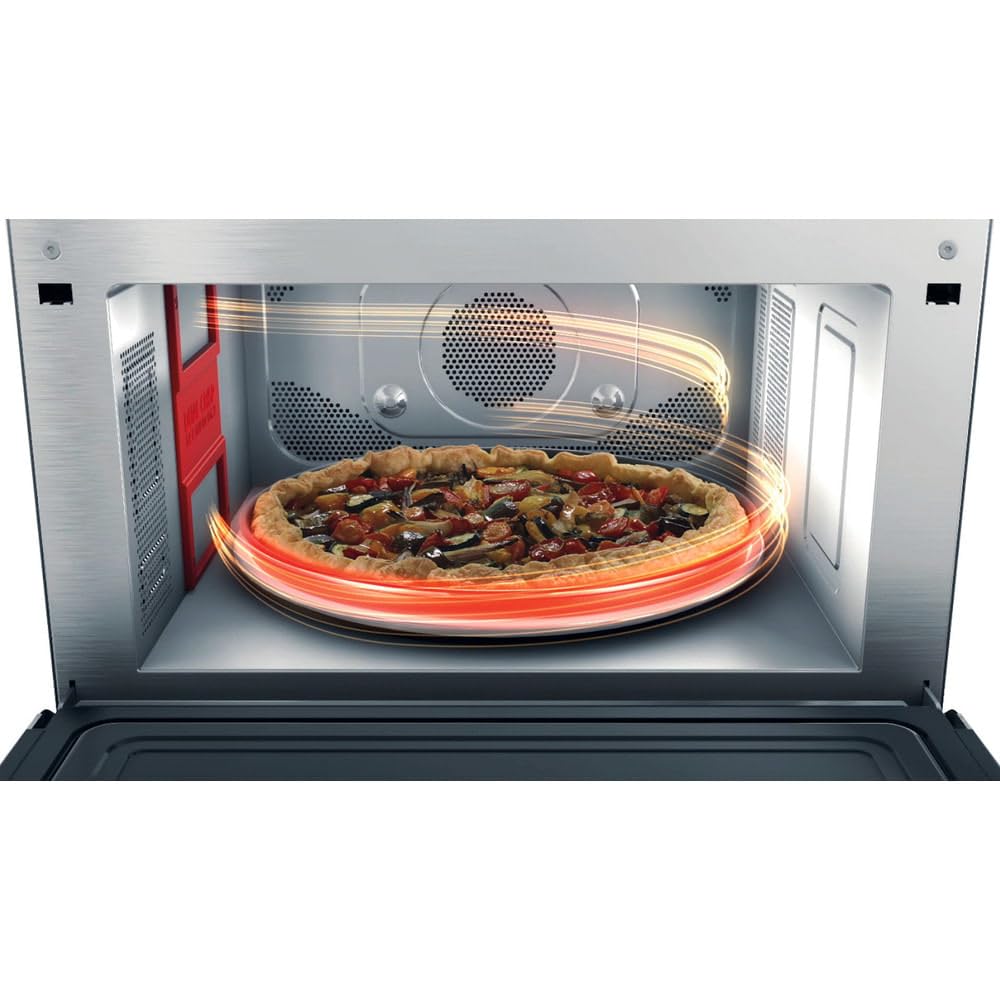 WHIRLPOOL MWSC 9133 SX - Forno Microonde Combinato, 33L, 1000W, 7 Livelli Potenza, Grill, Vapore, Crisp, Ventilato - Tecnologia Cottura Ottimale Automatica, Elettrodomestici Cucina - 49L x 37,3H x 54P