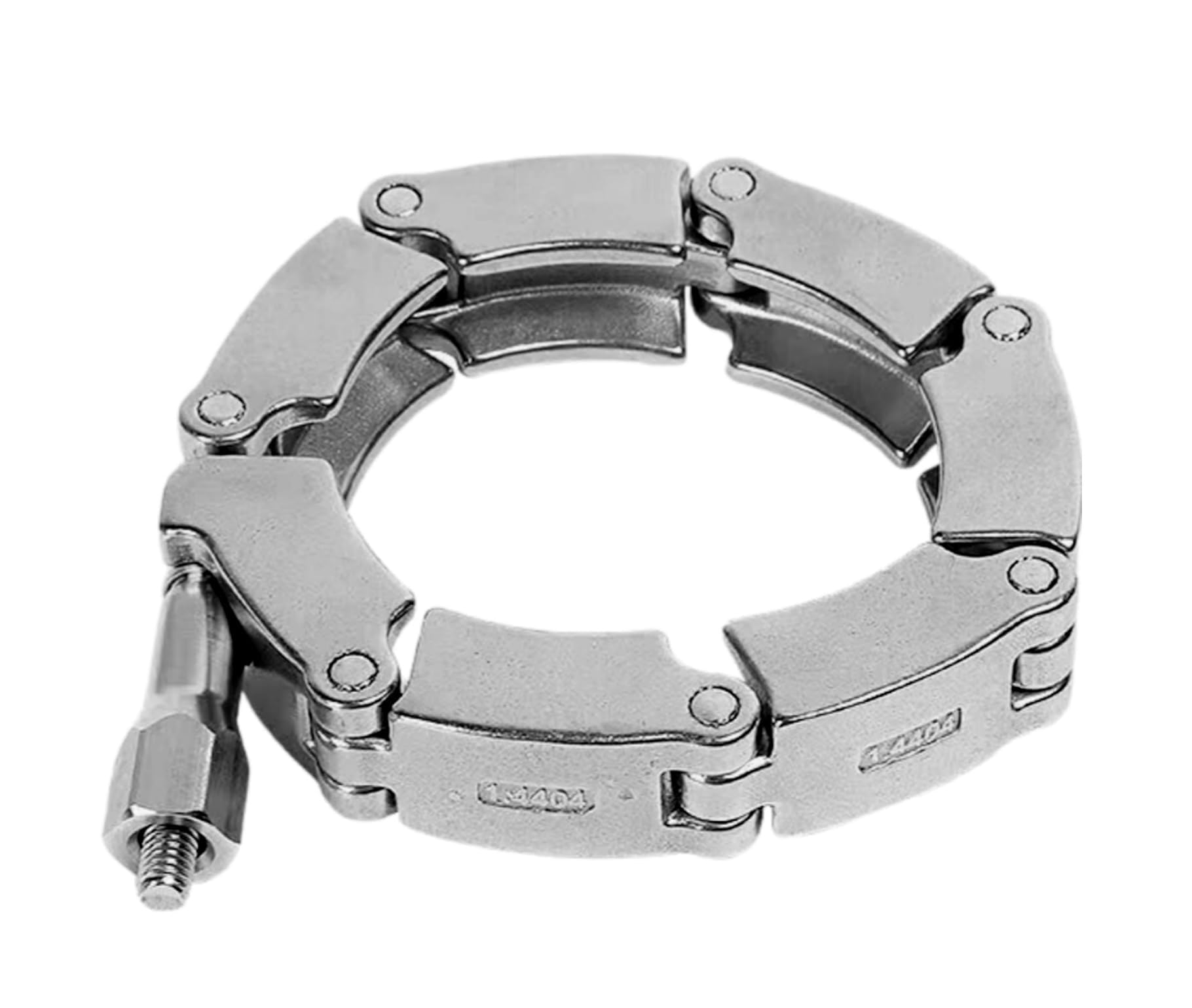 Abrazaderas con bisagras al vacío de acero inoxidable 304 for bridas NW50 KF50 - Abrazadera de cadena pesada con tuerca de sujeción