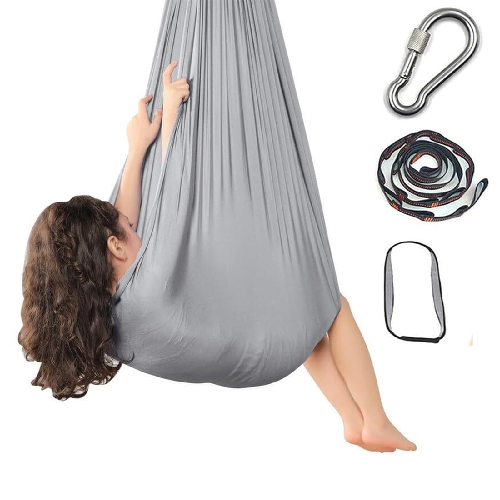 Hammock Swing Chair for Outdoor & Indoor, Lightweight & Portable, Perfect for Camping(Silver Grey)