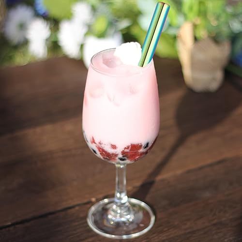 Miniatura 5 de Paquete de 16 popotes de cóctel y 8 popotes Boba Smoothie de acero inoxidable 1810, apto para lavavajillas, arcoíris