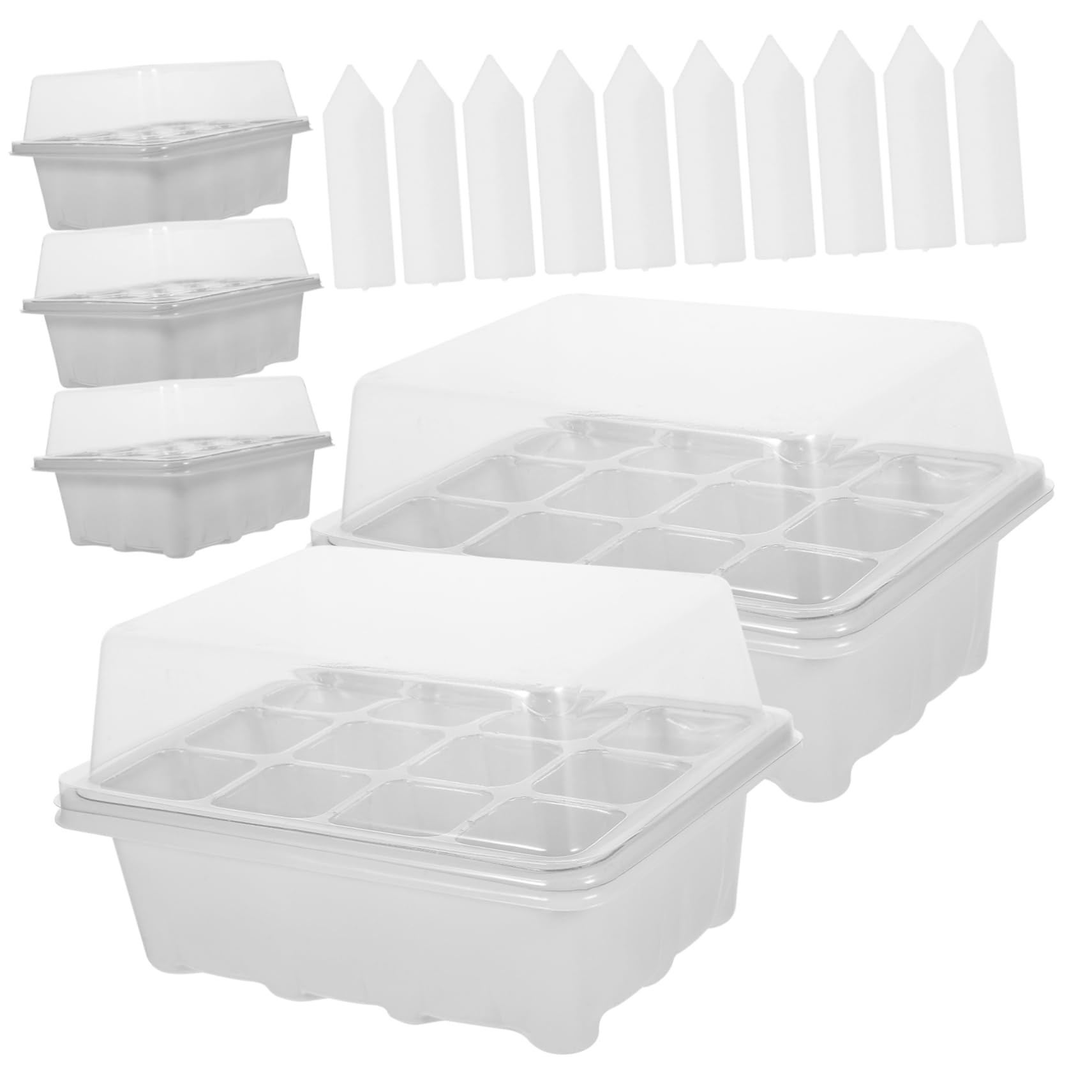 INOOMP 2juegos Bandeja De Germinación con Tapa para Plántulas De Huecos para Cultivar Semillas y Trasplantes Jardines y Huertos Kit Completo con Etiquetas De Plantas