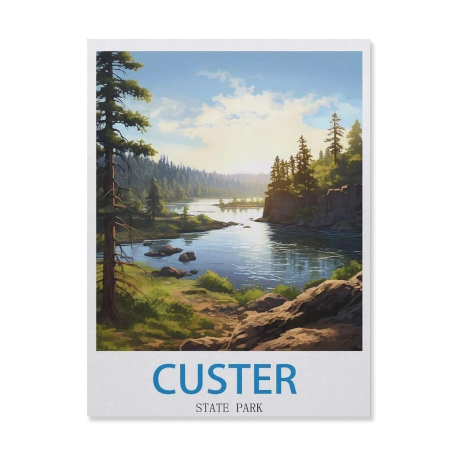 Funny Bathroom Wall Decor Signs，Custer State Park(30x40cm）