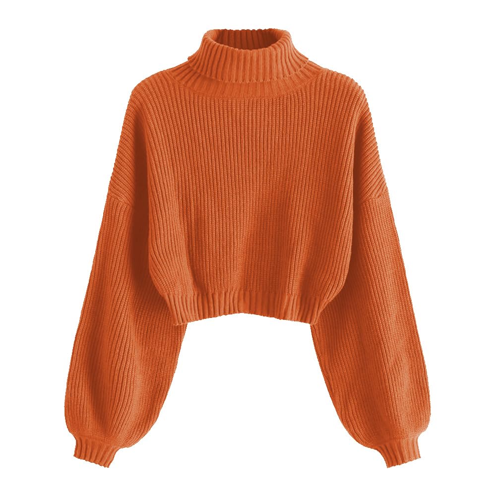 ZAFUL Women's Long Sleeve Cropped Sweater Knit Pullover Top