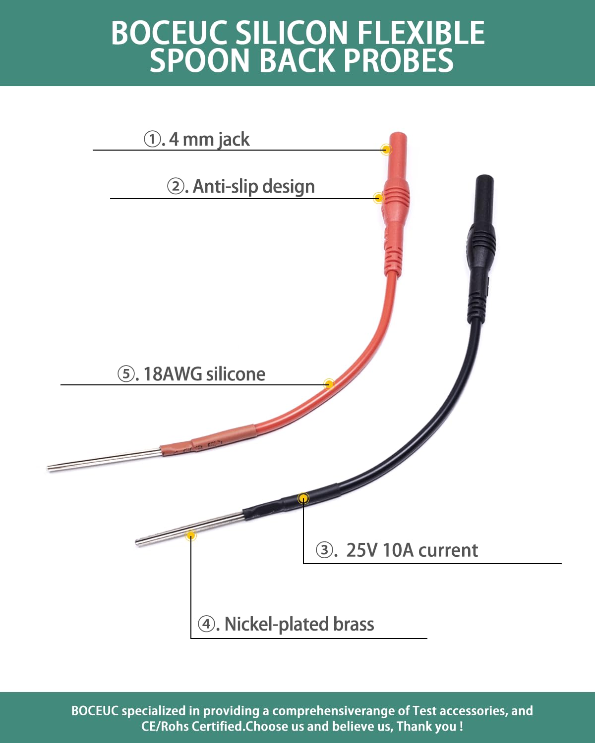 2 PCS Silicon Flexible Spoon Back Probes, Back Probe Pins Automotive Compatible with 4mm Banana Plug Test Leads — Amazon image 4