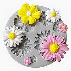 Molde de Silicone Margarida | Para Confeitaria e Biscuit | Flexível, Reutilizável e Resistente ao Calor